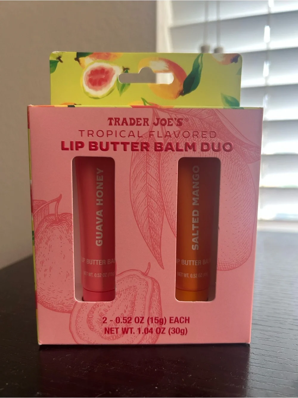 Tropical Flavored Lip Butter Balm Duo - Guava Honey & Salted Mango (Pink/Orange)